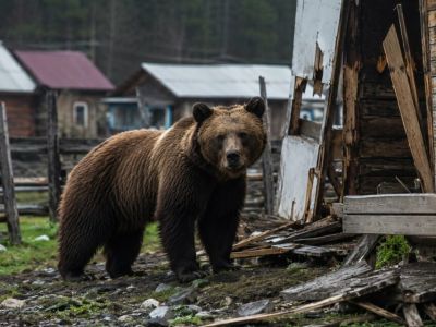 Медведь ворвался в четыре дома в Алданском районе — люди спасались на крыше
