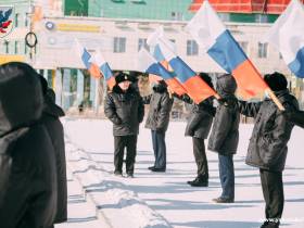 В Якутске прошел флешмоб к годовщине воссоединения Крыма с Россией