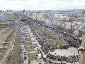 47 тысяч горожан приняли участие во всероссийской акции "Бессмертный полк" в Якутске