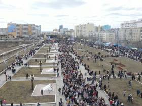 47 тысяч горожан приняли участие во всероссийской акции "Бессмертный полк" в Якутске