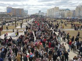 47 тысяч горожан приняли участие во всероссийской акции "Бессмертный полк" в Якутске