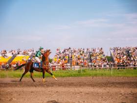Победителем скачек на приз главы Якутии стал скакун Крит