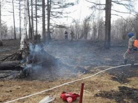 Ландшафтный пожар локализовали в пяти км от села Сунтар