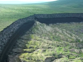 В Якутии начал таять самый большой кратер вечной мерзлоты в мире